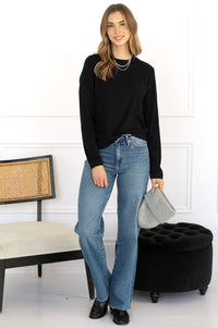 STORM COTTON L/S TEE IN BLACK