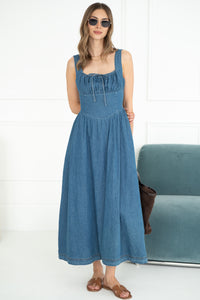 CALL ME LATER DENIM DRESS
