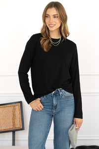 STORM COTTON L/S TEE IN BLACK