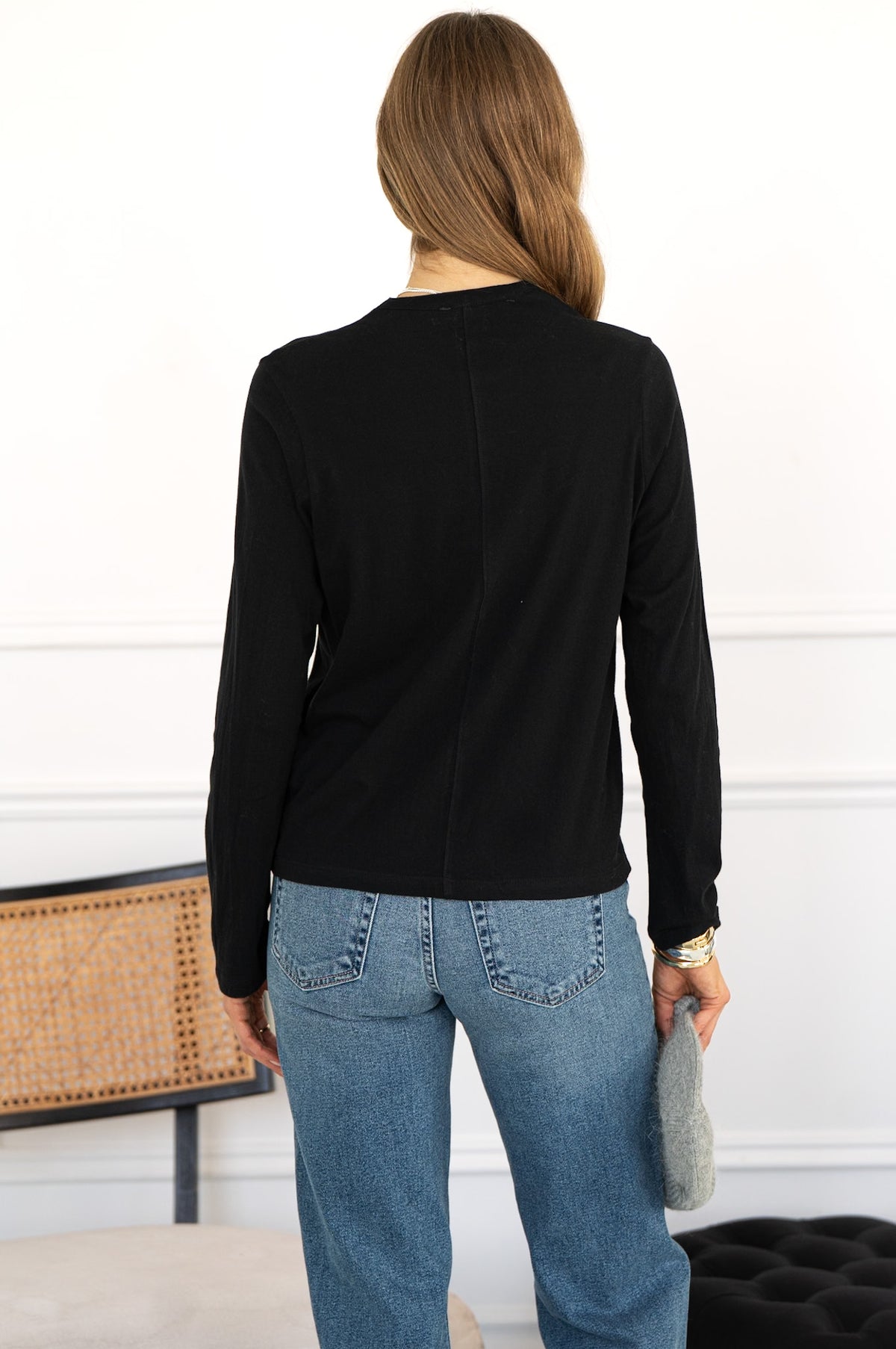 STORM COTTON L/S TEE IN BLACK