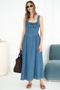 CALL ME LATER DENIM DRESS