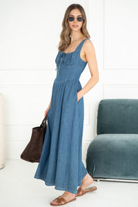 CALL ME LATER DENIM DRESS