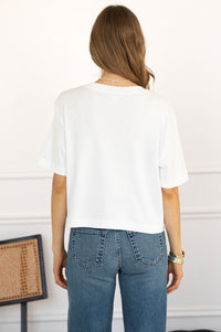 RILEY COTTON CREW NECK TEE IN WHITE