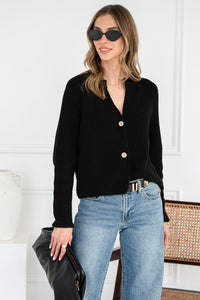 KLEA COTTON CARDIGAN IN BLACK