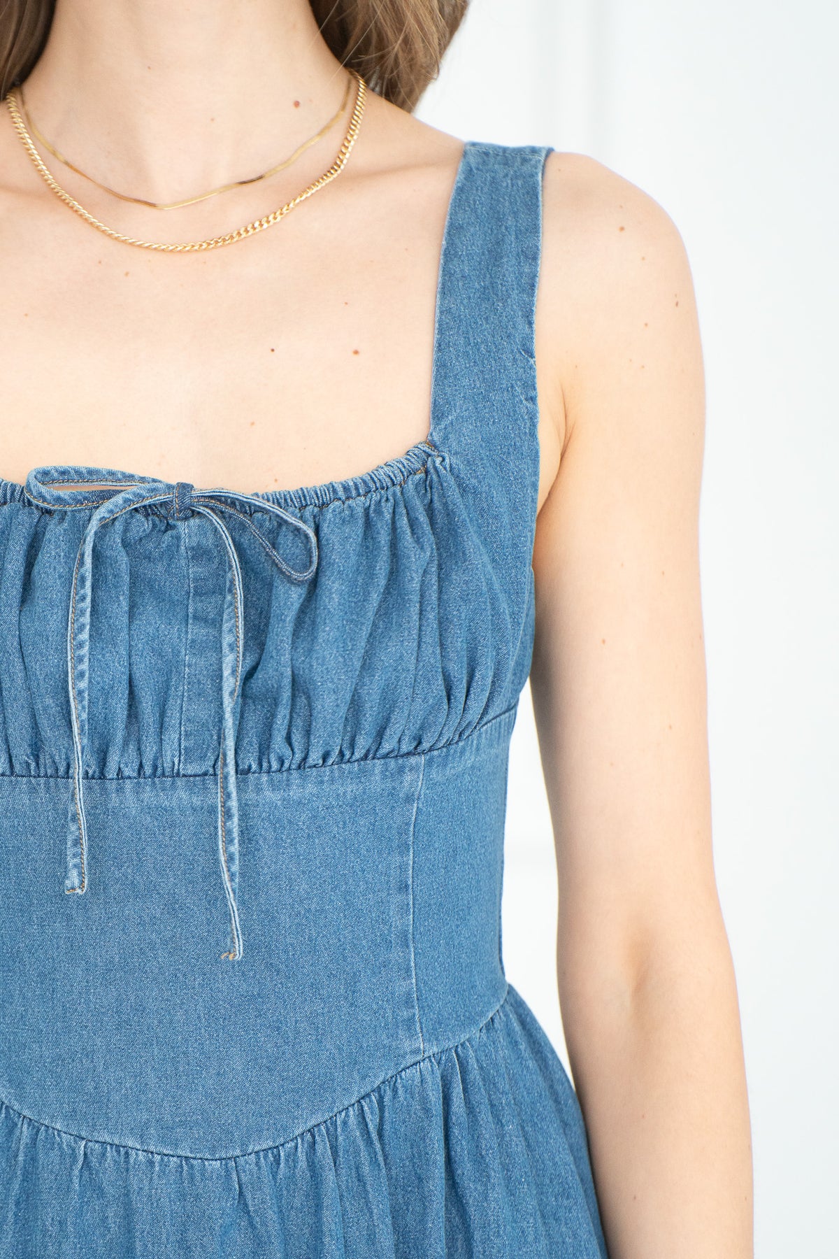 CALL ME LATER DENIM DRESS