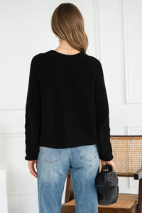 KLEA COTTON CARDIGAN IN BLACK