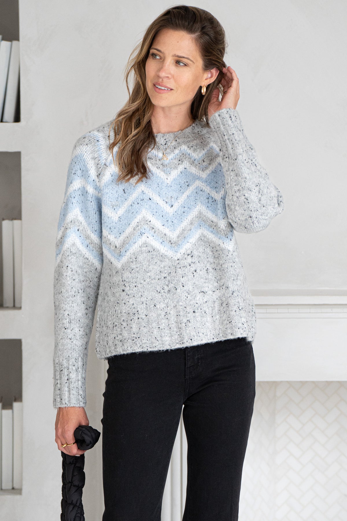 LEIGHTON FAIRISLE FLECK SWEATER