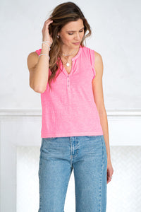 AJO COTTON SLUB HENLEY TANK-PI