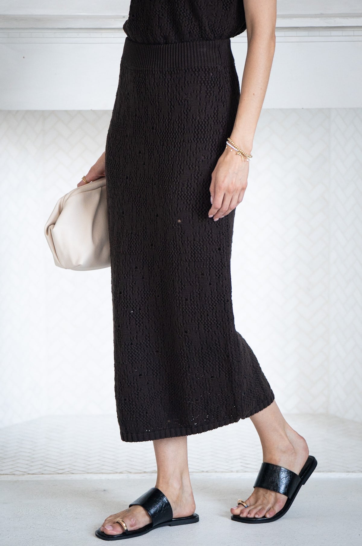 SUNSET GLOW CROCHET KNIT SKIRT