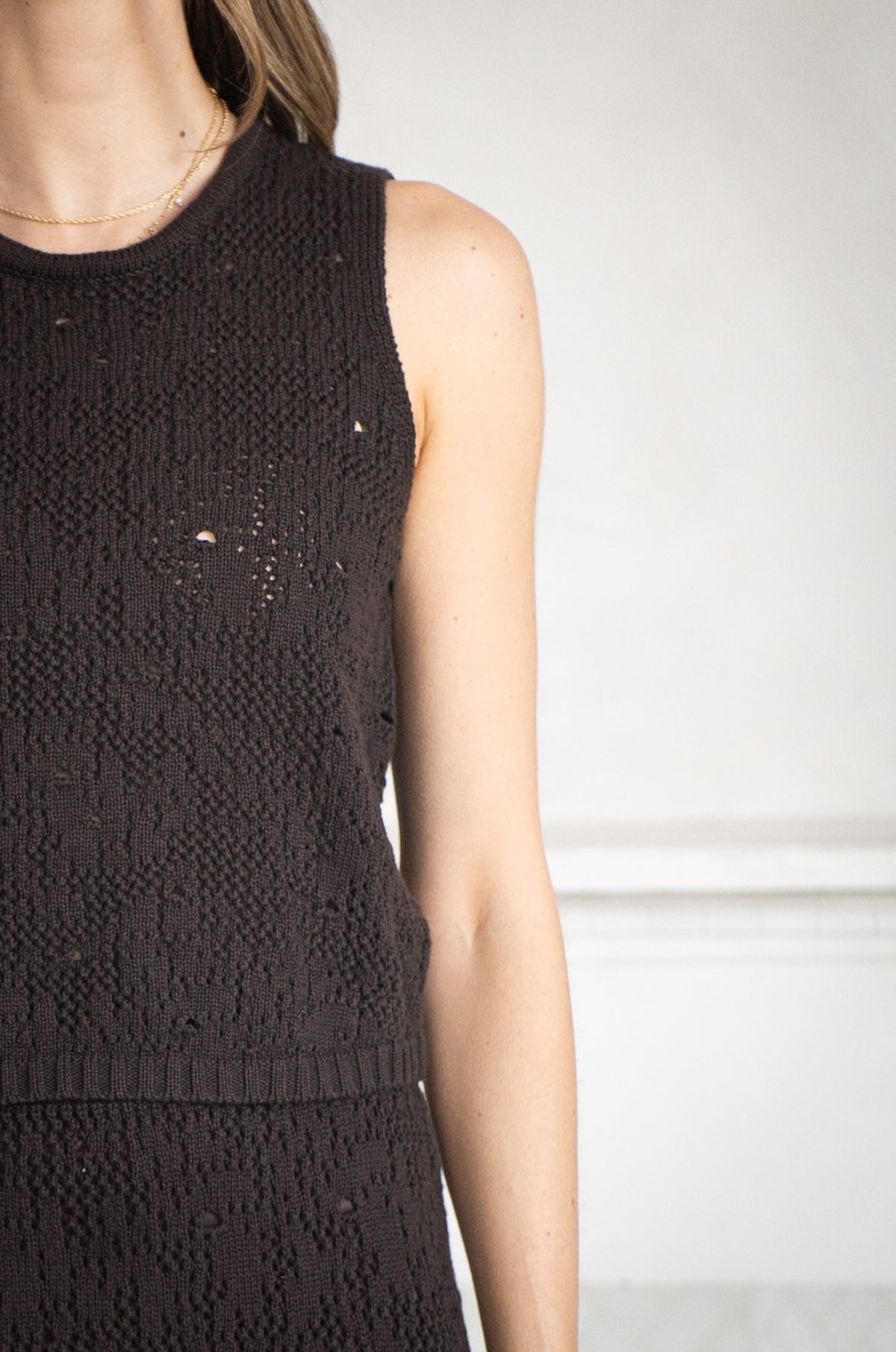 SUNSET GLOW CROCHET KNIT TANK