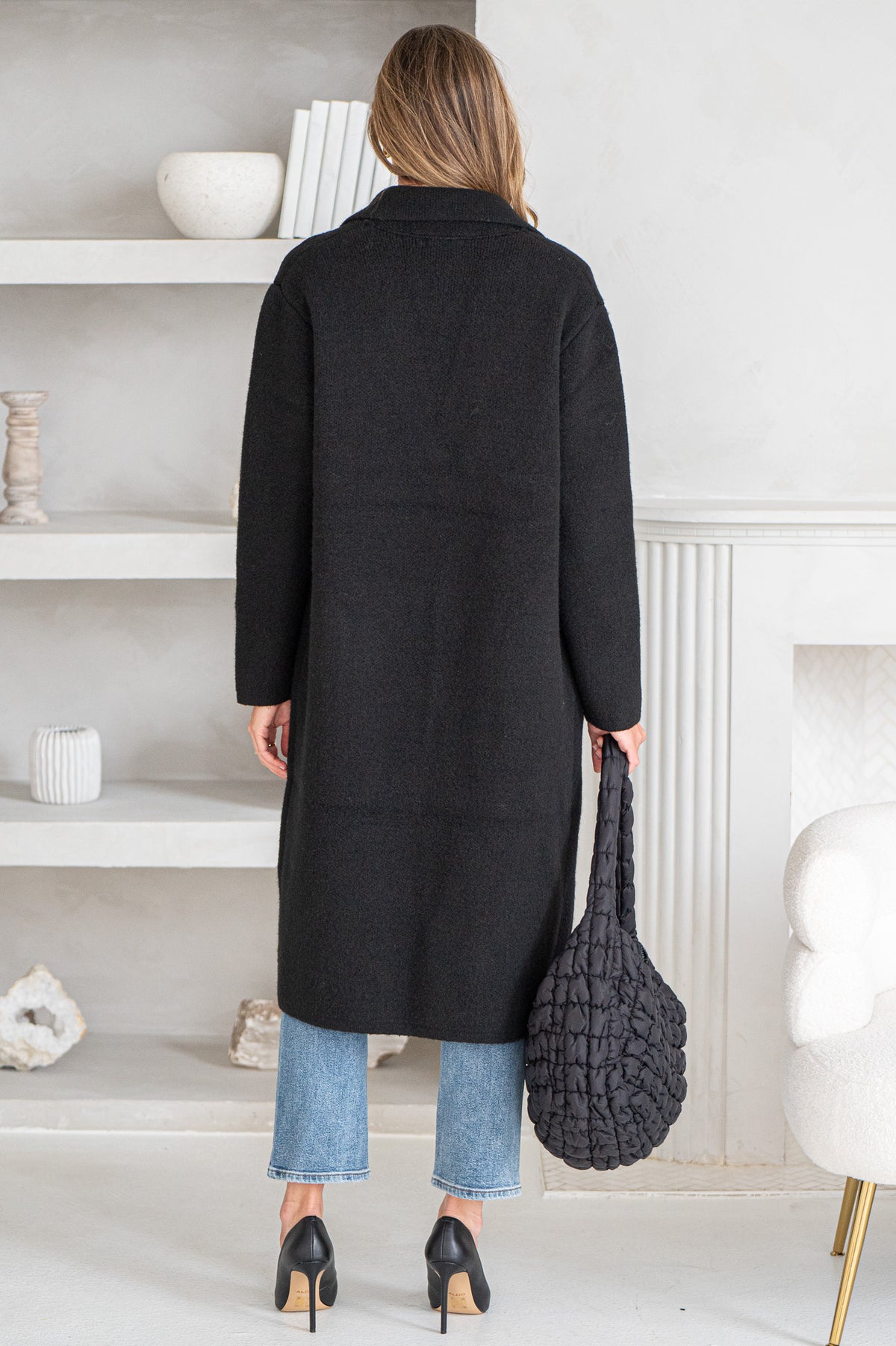 VICTORIA KNIT COAT-BK