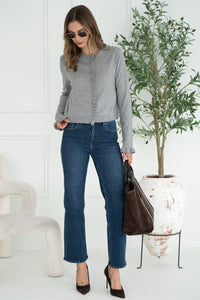 COLLINS KNIT CARDIGAN-GY