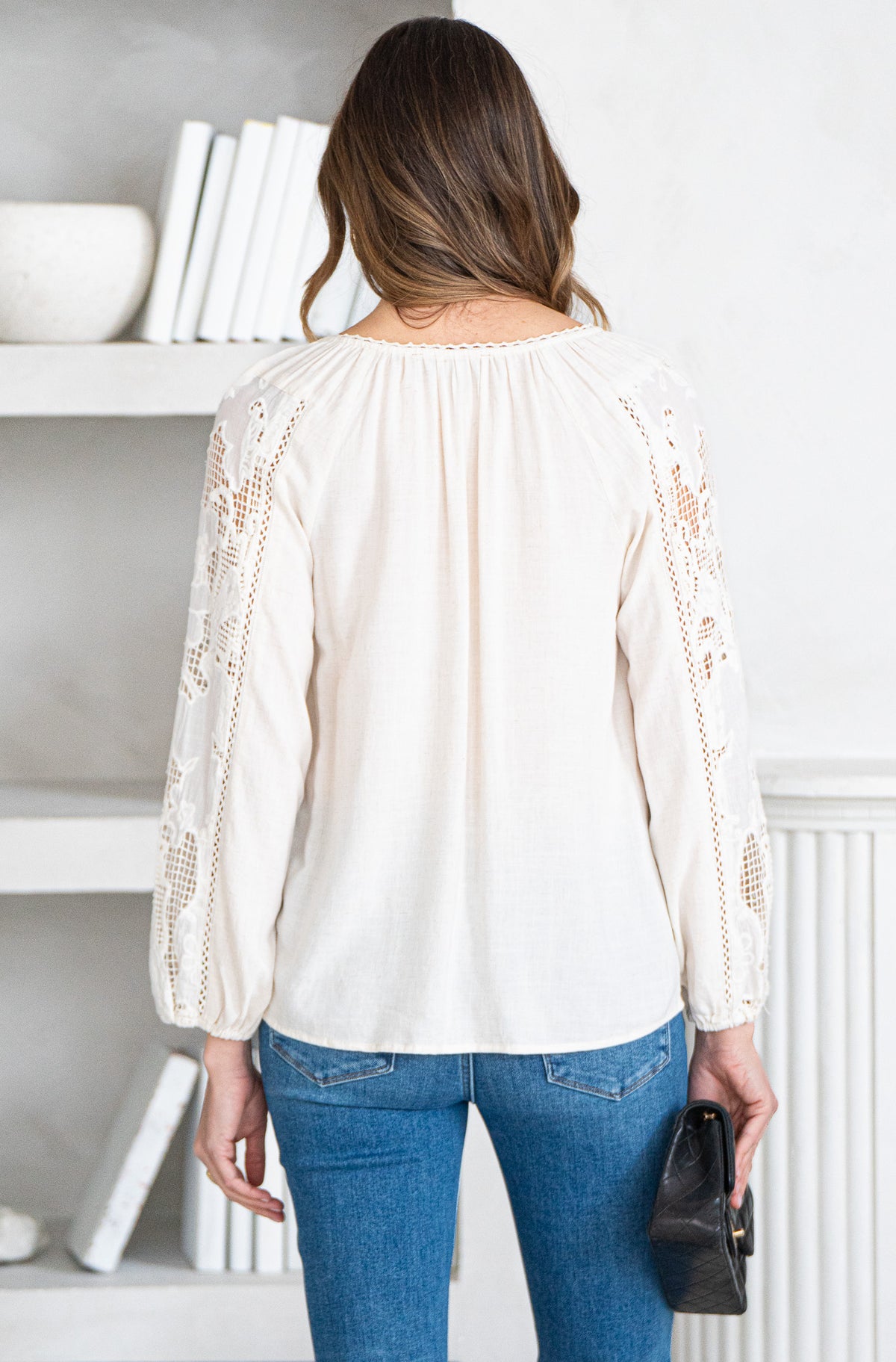 SAN FRAN NIGHTS LINEN BLEND BLOUSE