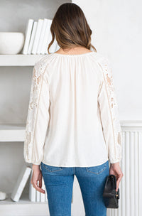 SAN FRAN NIGHTS LINEN BLEND BLOUSE