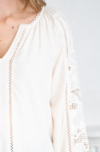 SAN FRAN NIGHTS LINEN BLEND BLOUSE