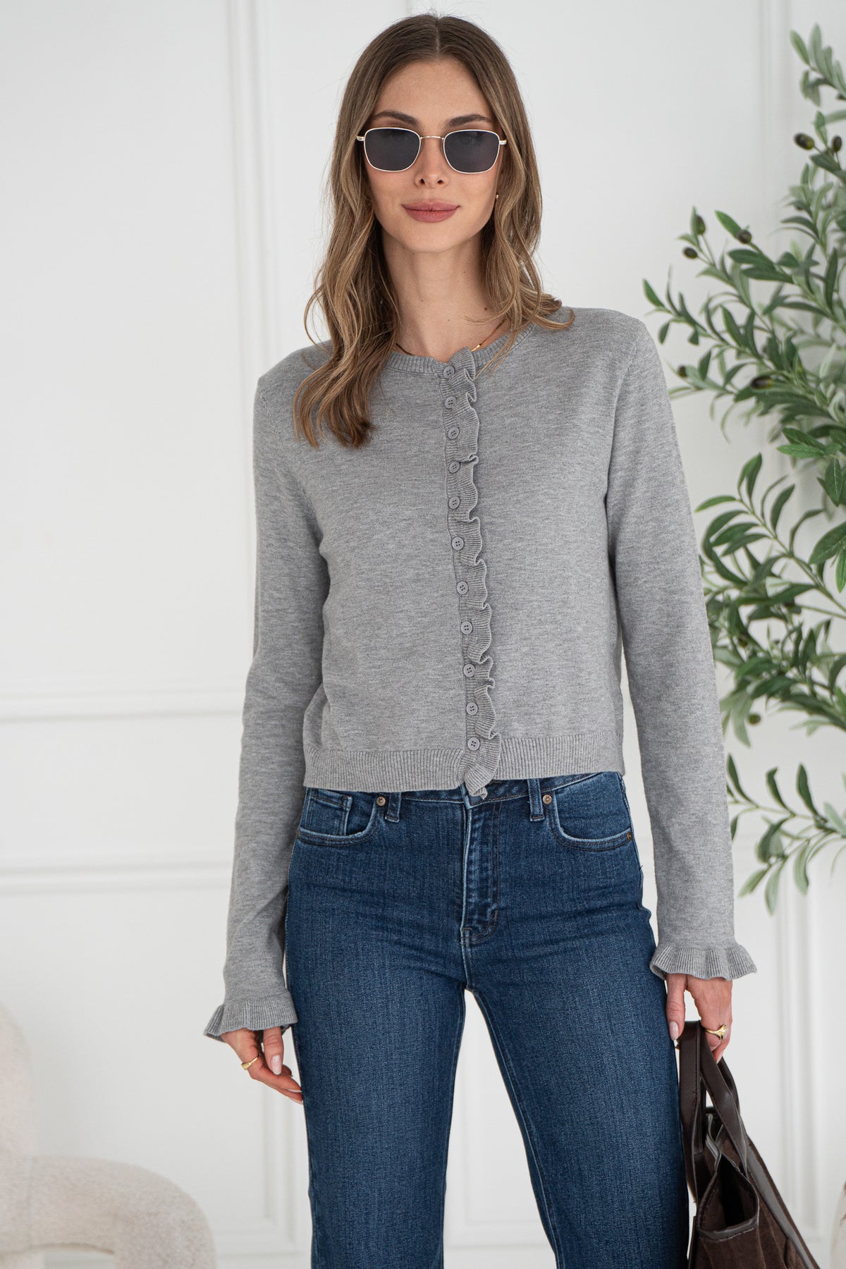 COLLINS KNIT CARDIGAN-GY