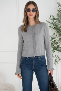 COLLINS KNIT CARDIGAN-GY