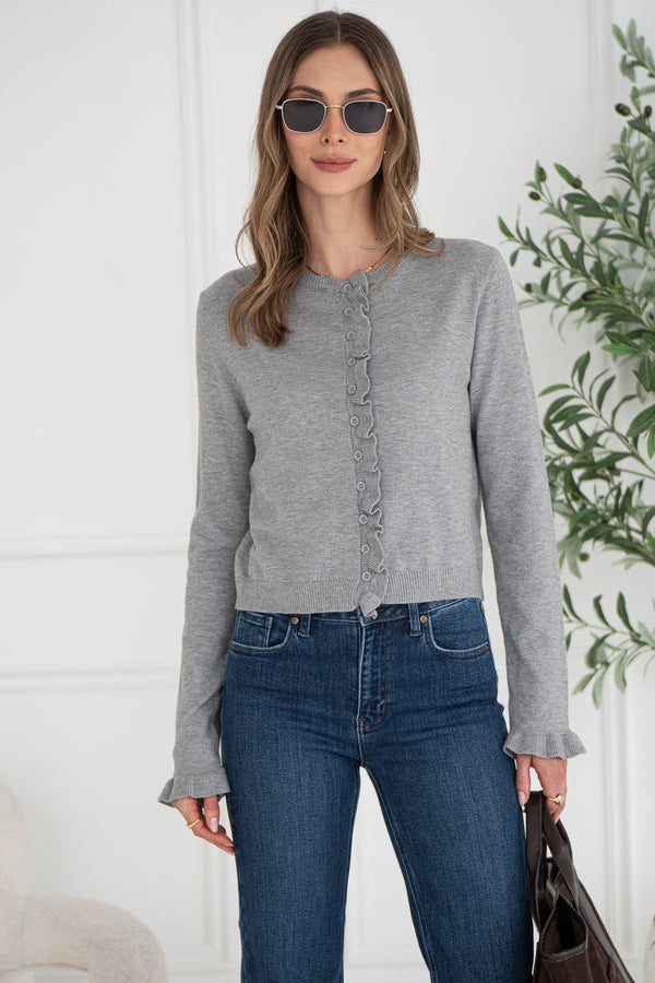 COLLINS KNIT CARDIGAN-GY