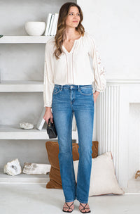 SAN FRAN NIGHTS LINEN BLEND BLOUSE
