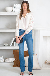 SAN FRAN NIGHTS LINEN BLEND BLOUSE