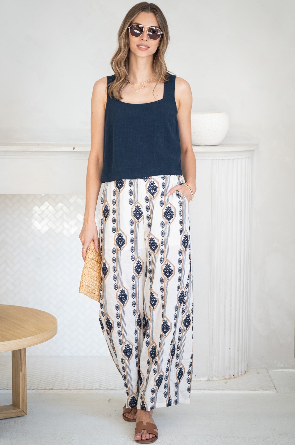 SANCOLA EMBROIDERED PANTS
