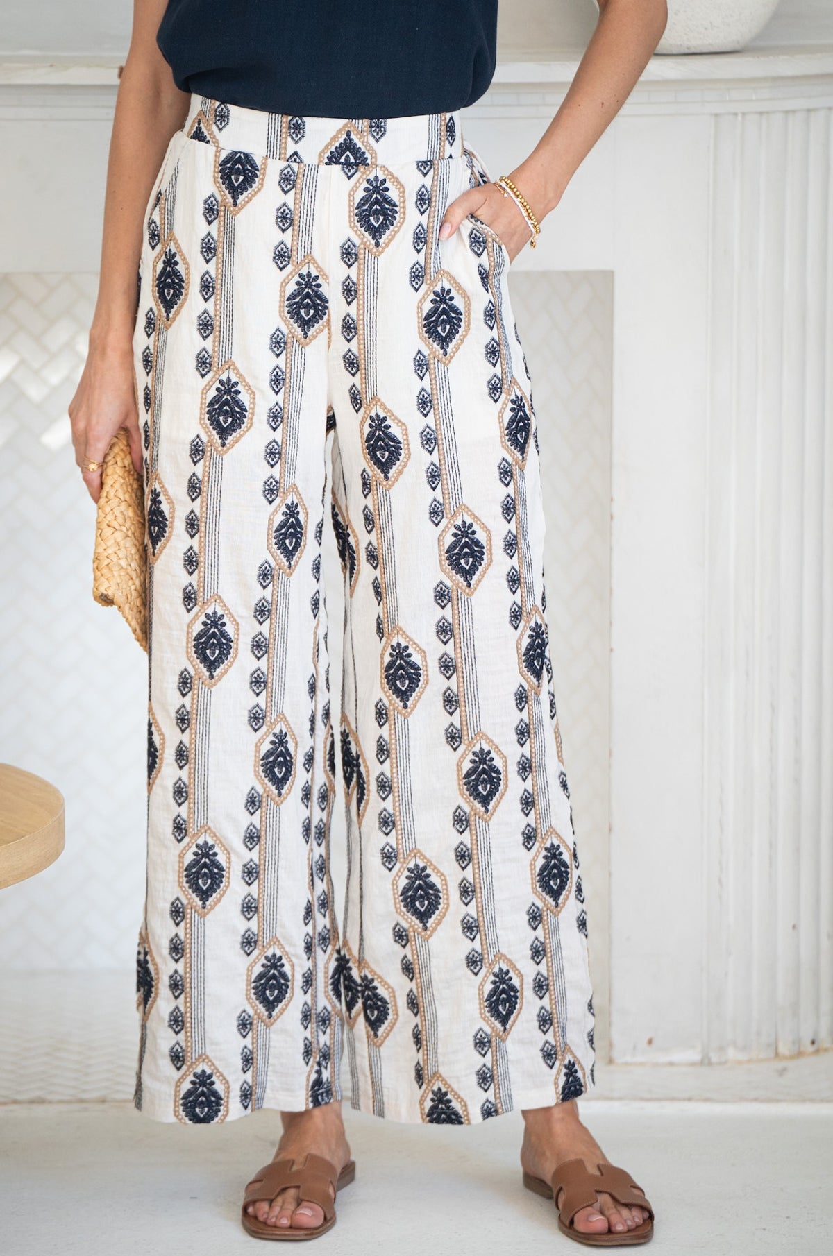 SANCOLA EMBROIDERED PANTS