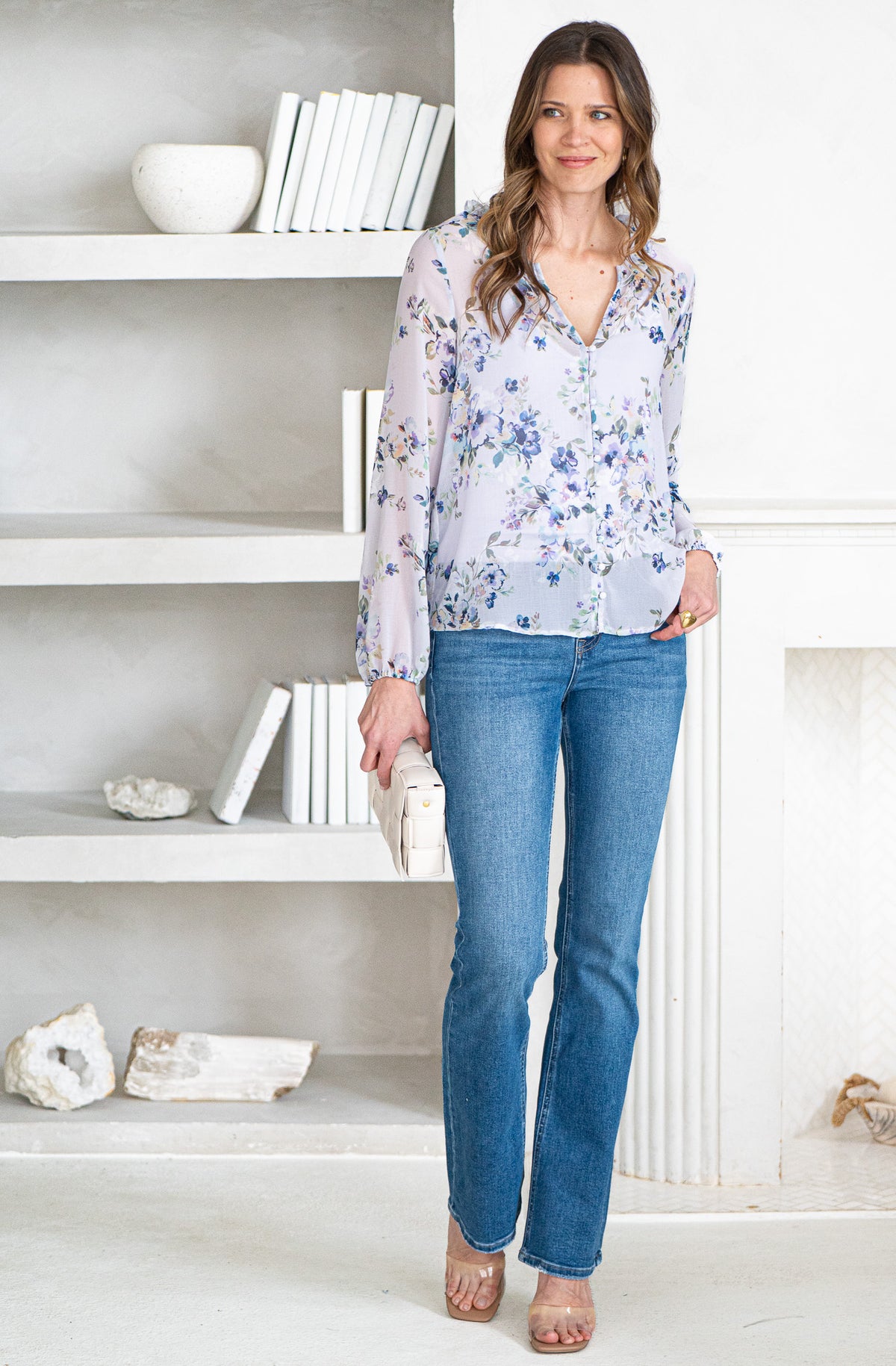 LA PLAYA PRINTED L/S BLOUSE