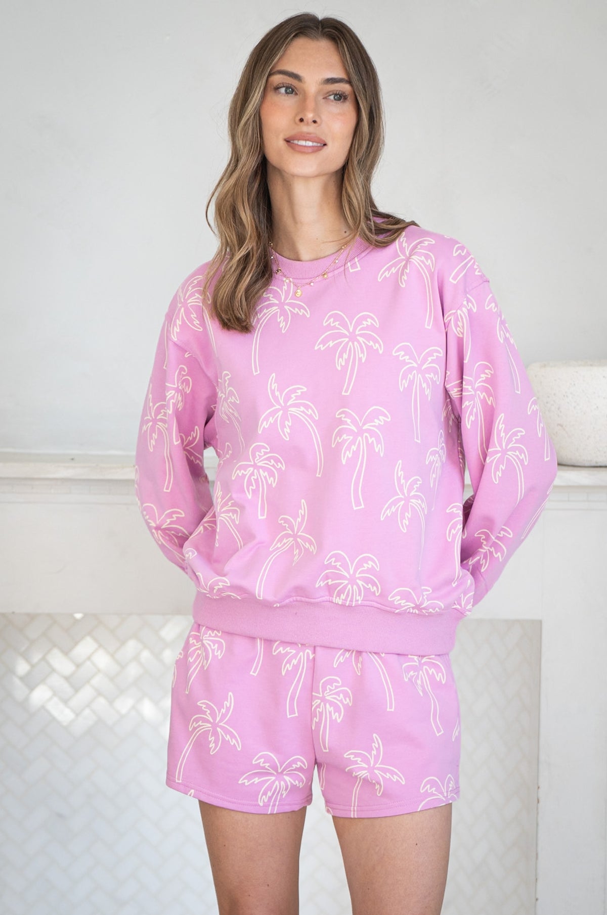 PALM PRINT PULLOVER