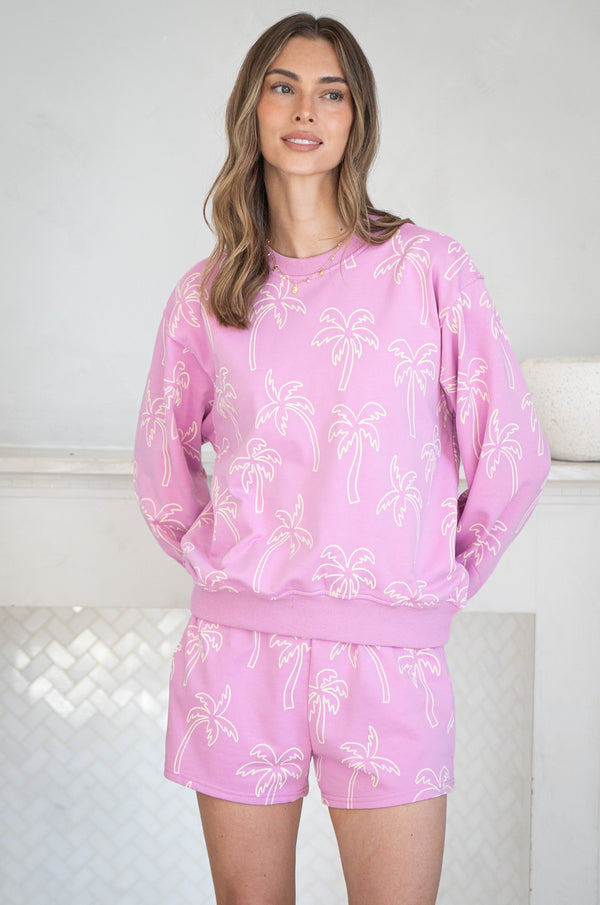 PALM PRINT PULLOVER