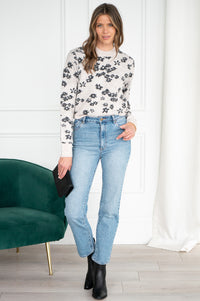 TORY FLORAL SWEATER