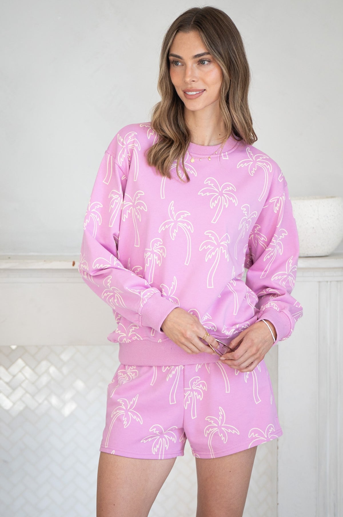 PALM PRINT PULLOVER
