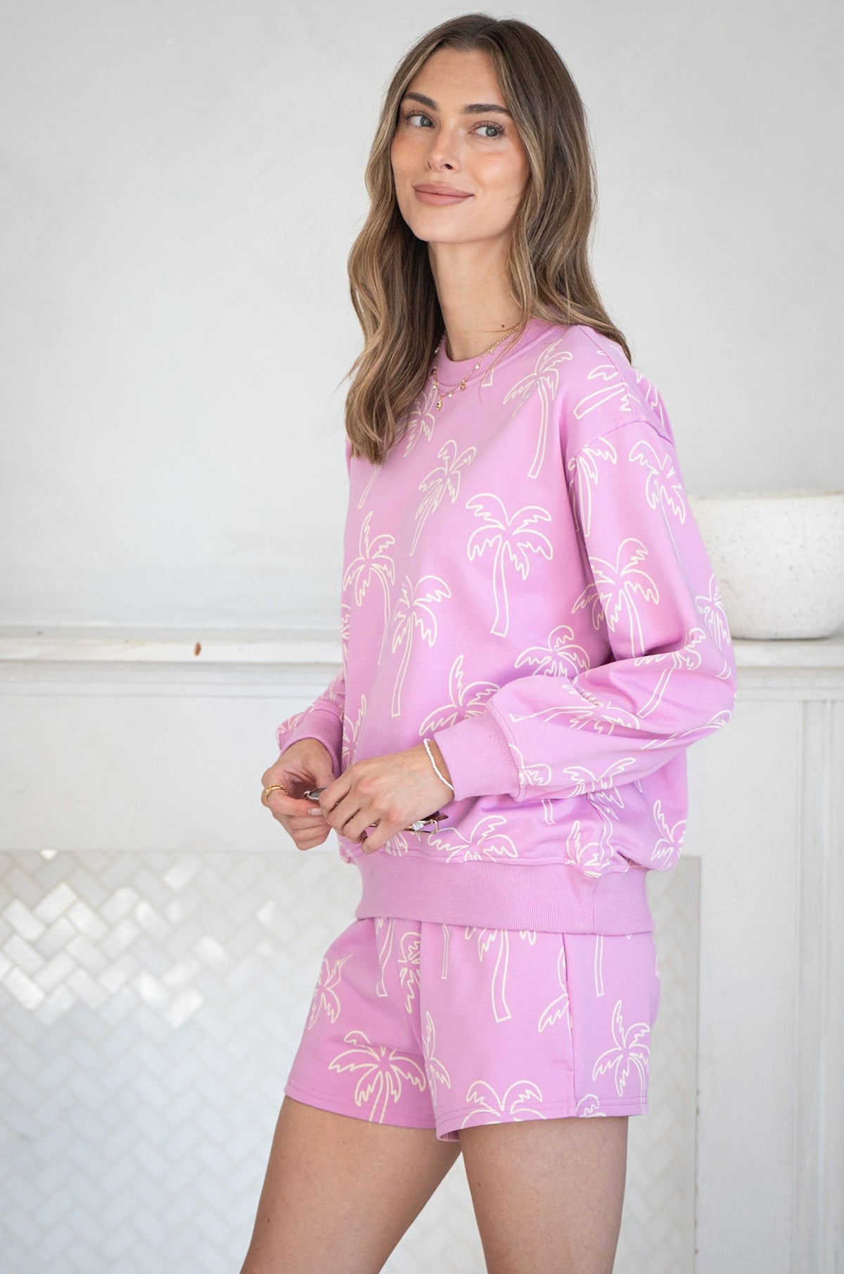 PALM PRINT PULLOVER