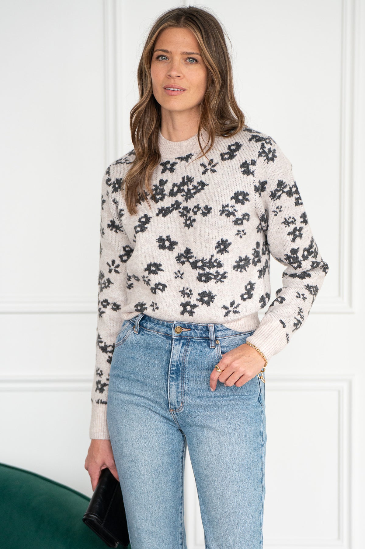 TORY FLORAL SWEATER
