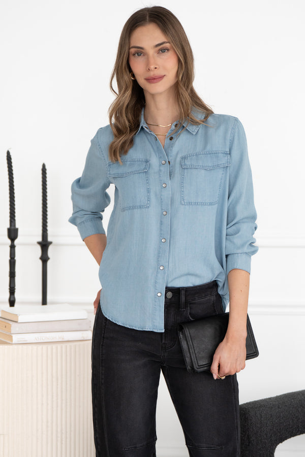 MALIBU TENCEL BUTTON DOWN TOP