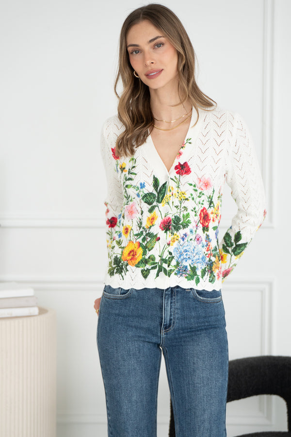 FLORAL PRINTED CARDIGAN