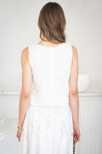 AVELINE EYELET TANK-WH