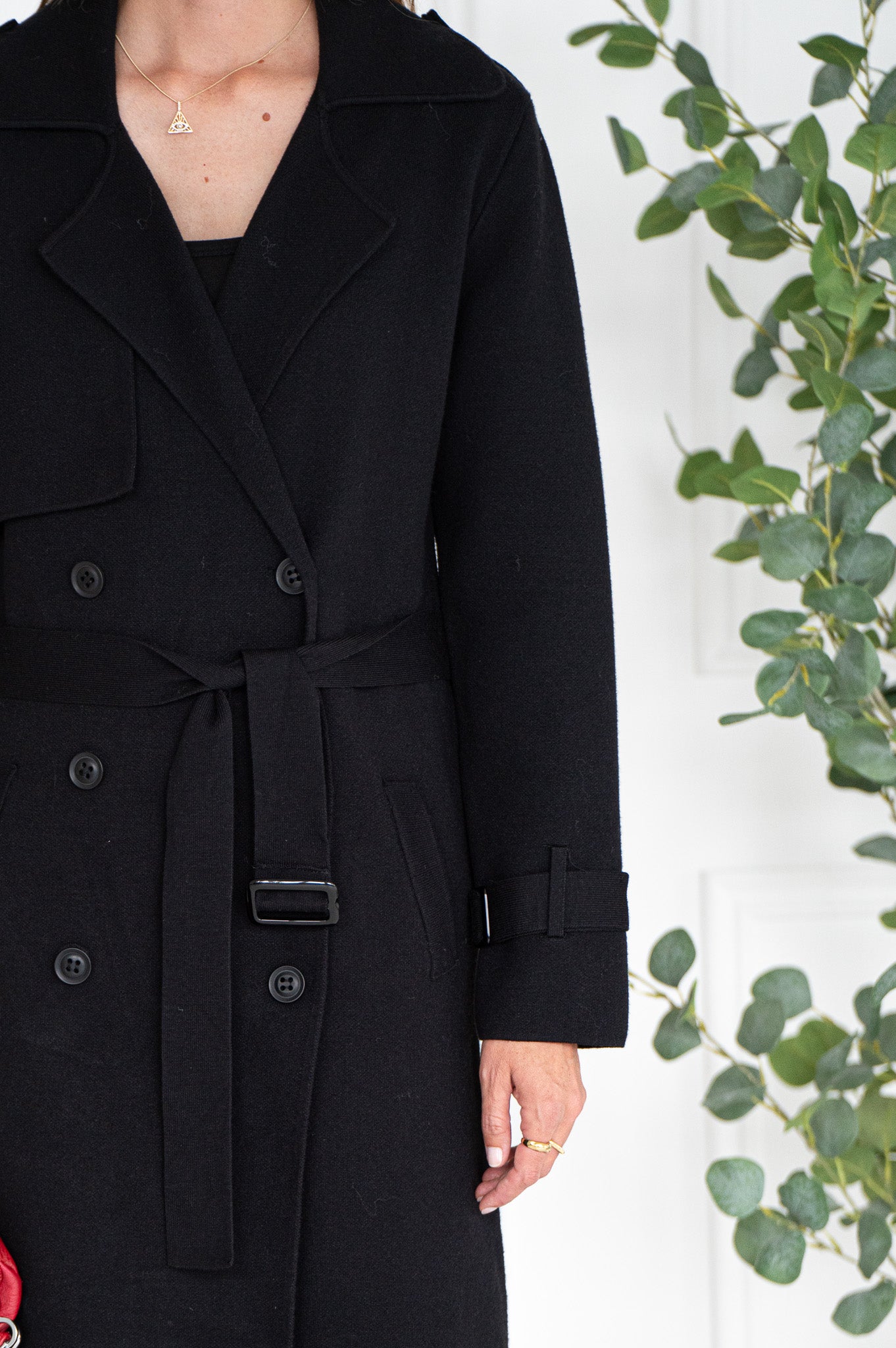 Knit trench coat best sale