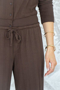 RIO POINTELLE WIDE LEG PANTS IN MOCHA