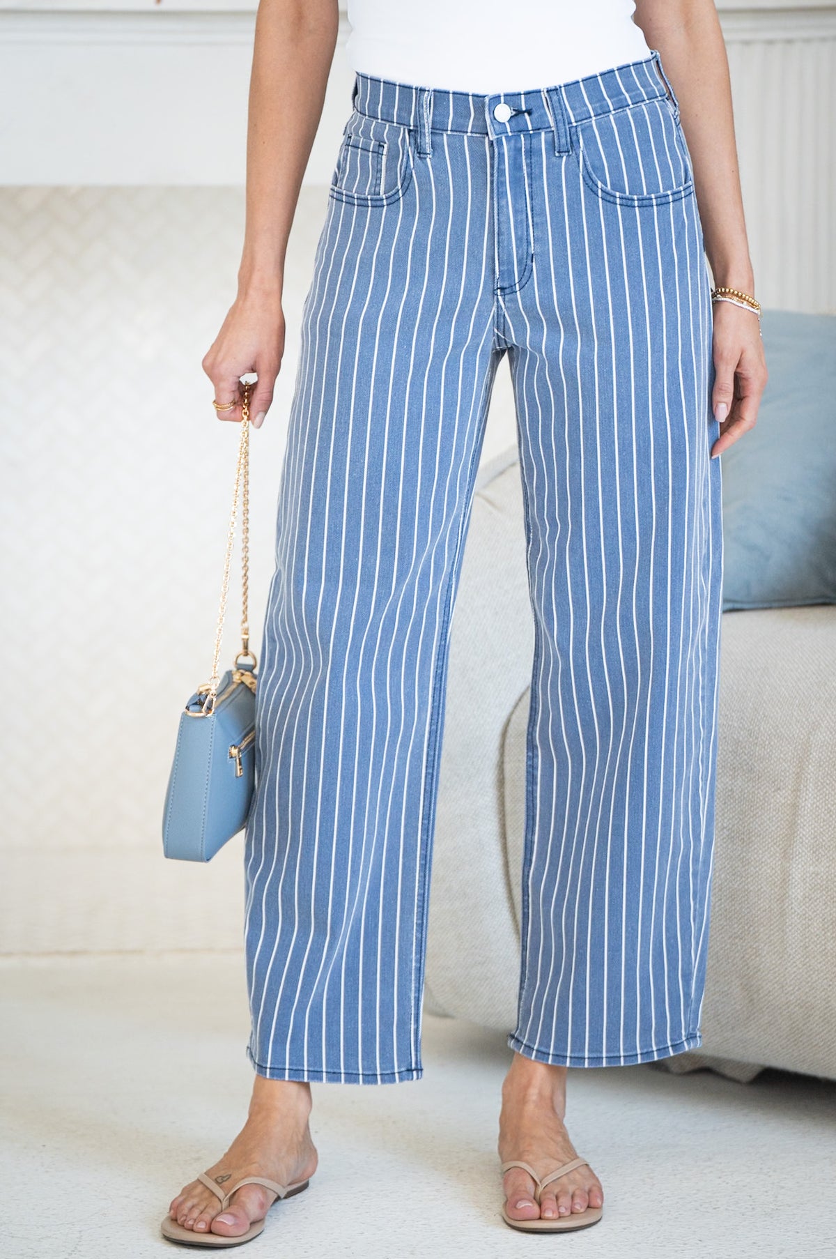 VERONA STRIPE BARREL JEANS