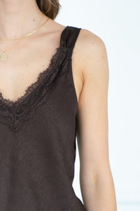 PENELOPE LACE TRIM TANK IN JAVA