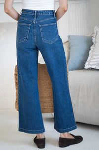 HALI PATCH POCKET WIDE LEG JEANS-DB