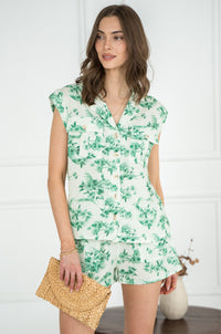 PORTO PRINTED COTTON GAUZE TOP