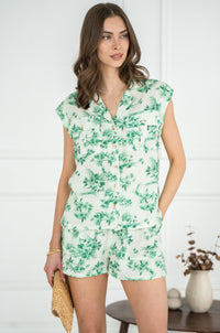 PORTO PRINTED COTTON GAUZE TOP