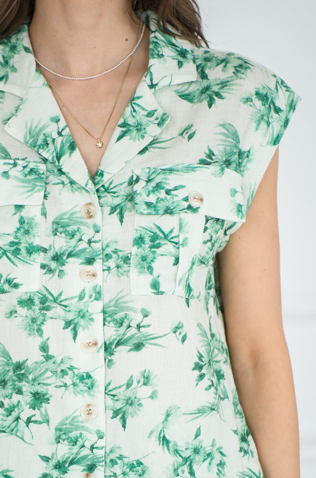 PORTO PRINTED COTTON GAUZE TOP