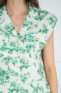 PORTO PRINTED COTTON GAUZE TOP
