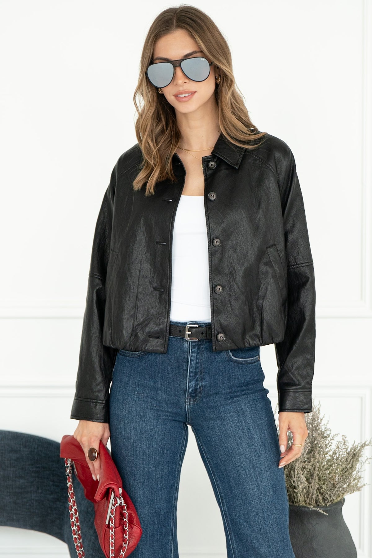 GIA FAUX LEATHER JACKET