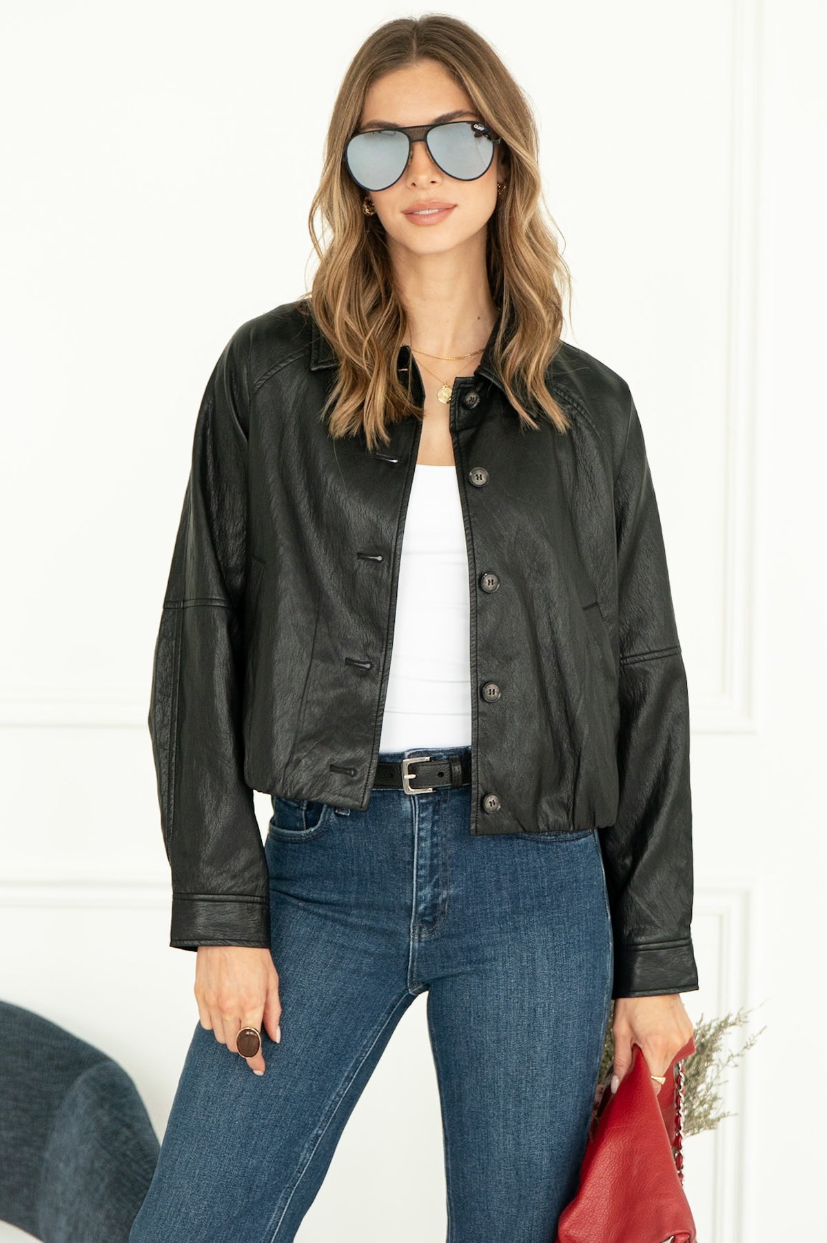 GIA FAUX LEATHER JACKET