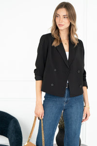 MONTANA CROPPED BLAZER IN BLACK