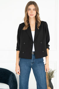 MONTANA CROPPED BLAZER IN BLACK
