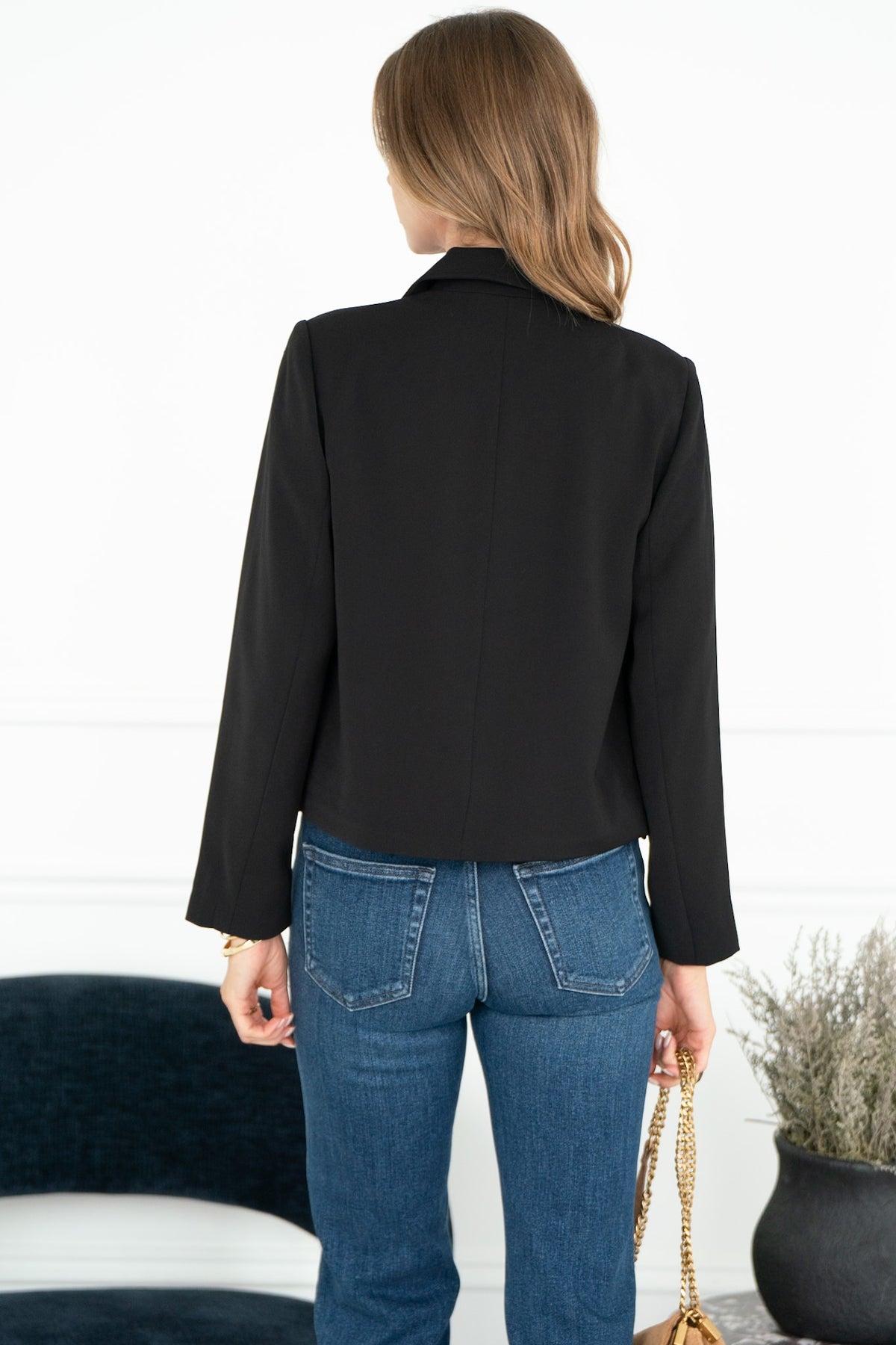 MONTANA CROPPED BLAZER IN BLACK